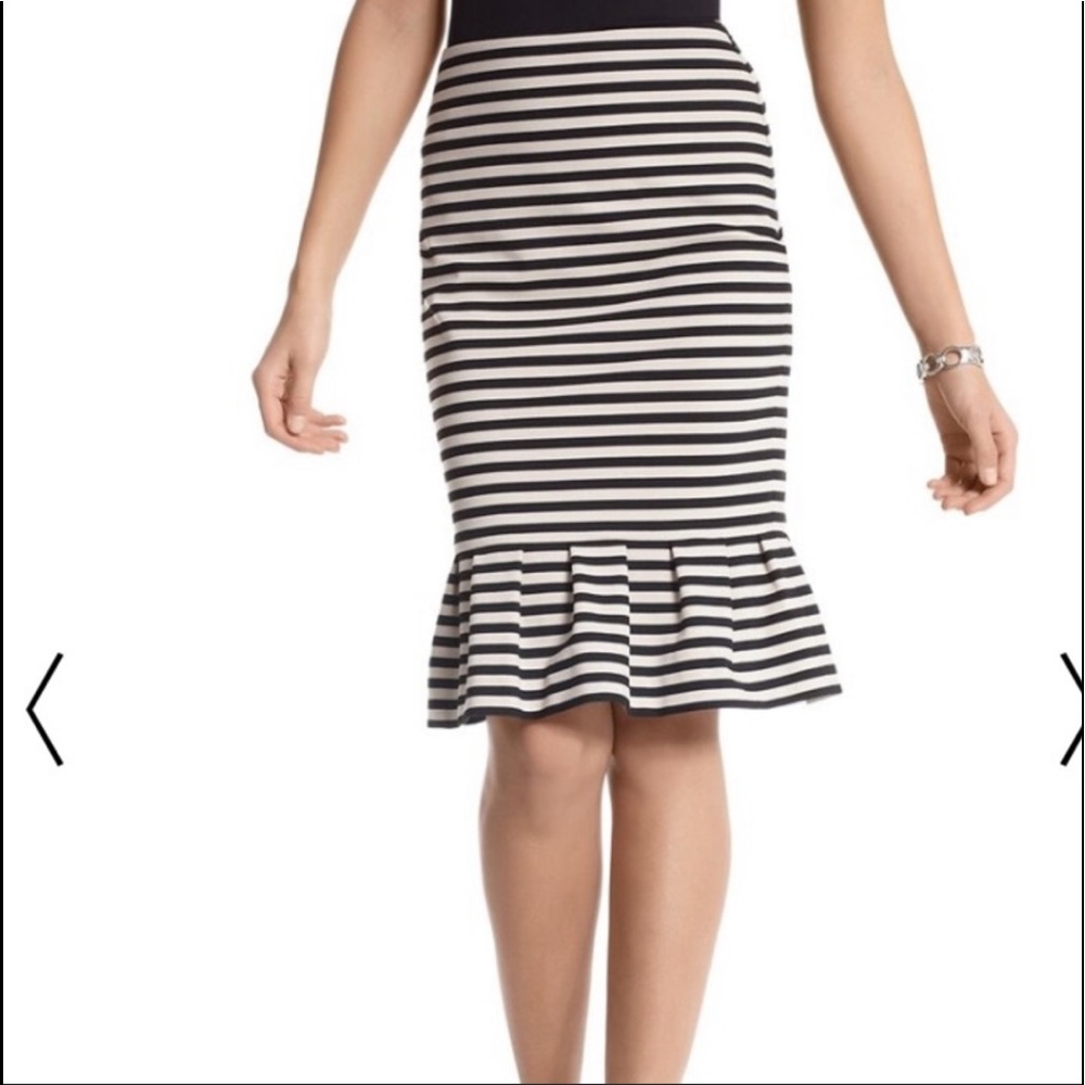 WHBM FLOUNCE POINTE PENCIL SKIRT SIZE 2 EUC
